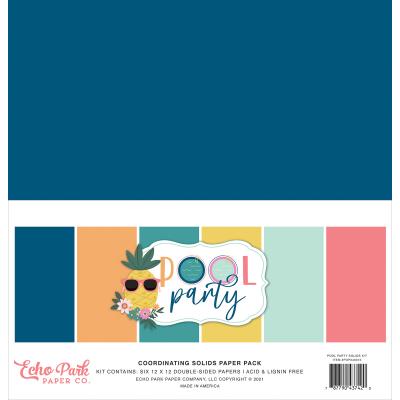 Echo Park Pool Party Cardstock - Solids Kit